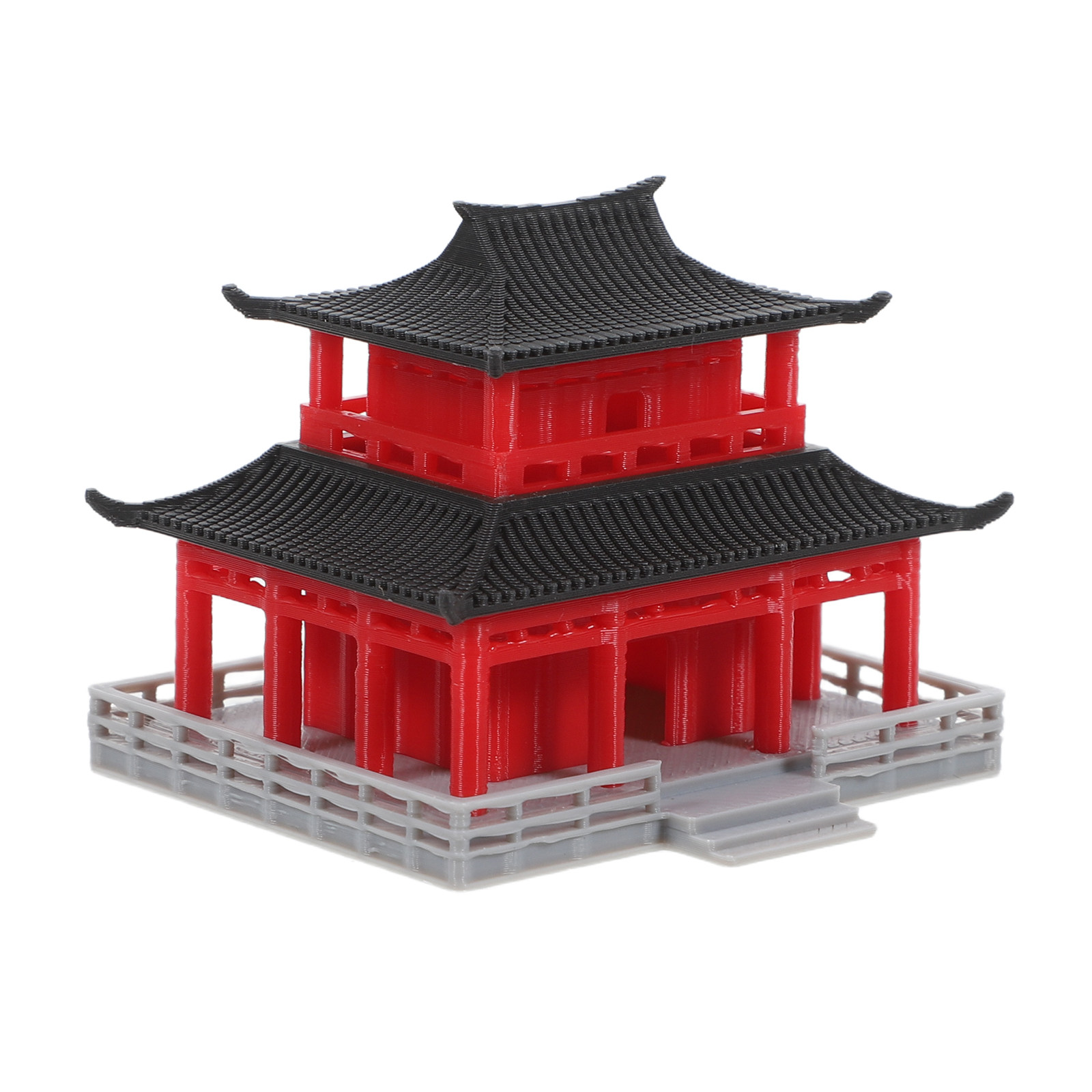 Aquarium & Marine Museum Ums - Ancien pavillon chinois noir et rouge,