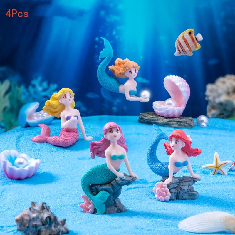Marine Aquarium All In One - Figurines miniatures de petite sirène en