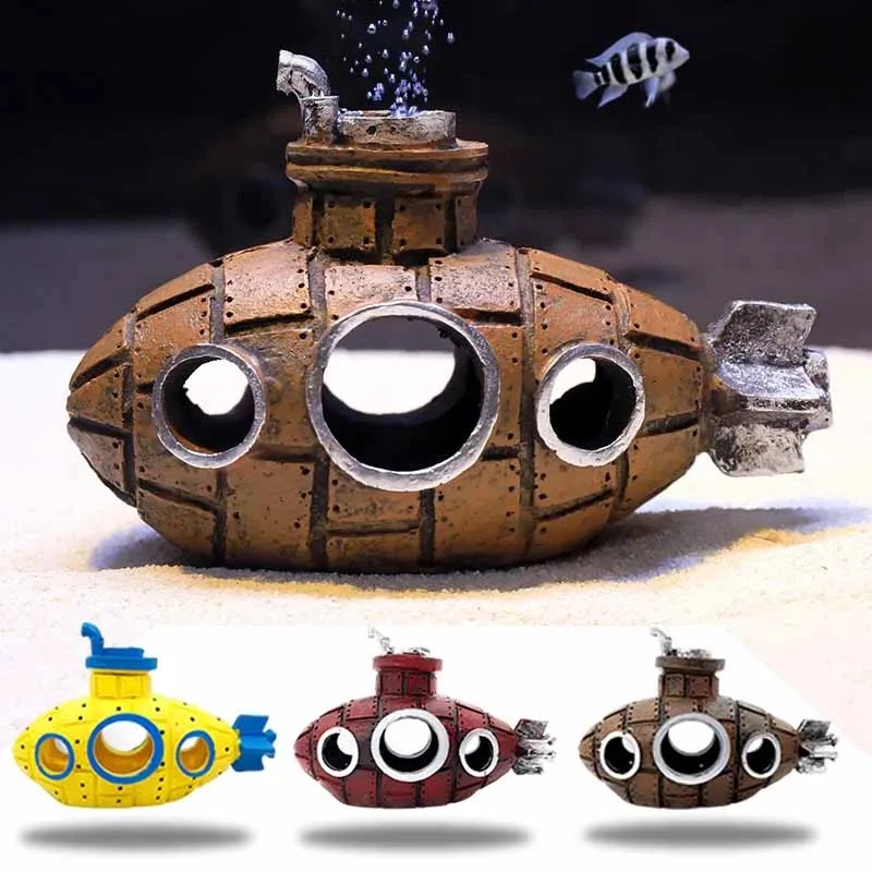 Marine Aquarium All In One - Ornements sous-marins en résine pour aquarium,